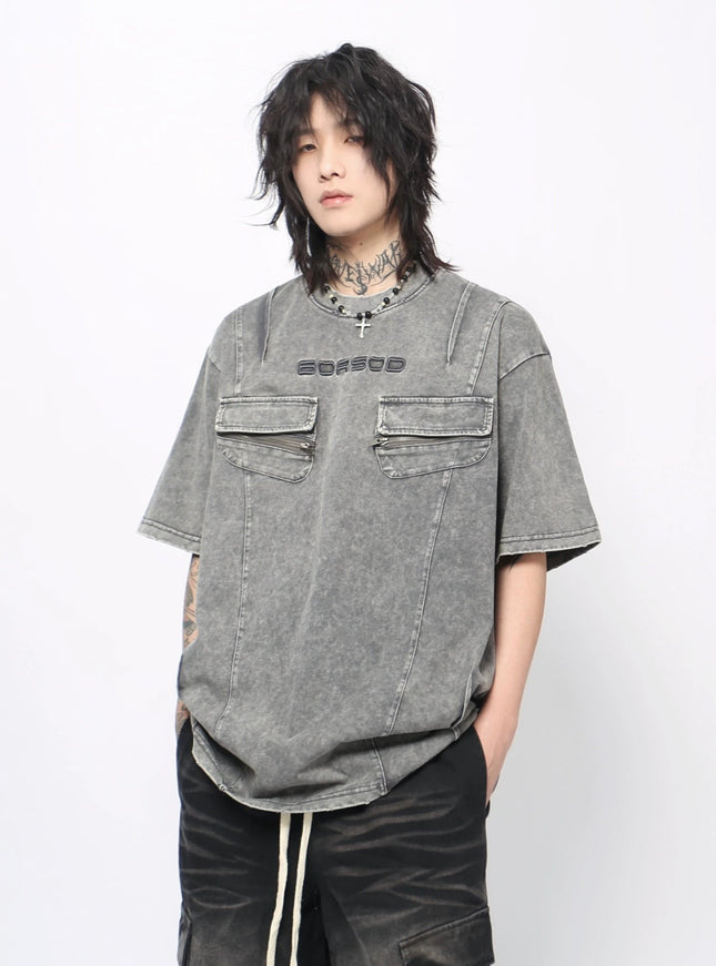 レトロプリーツウォッシュTシャツ