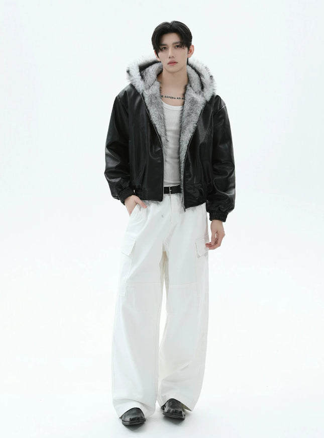 PUファーレザージャケット