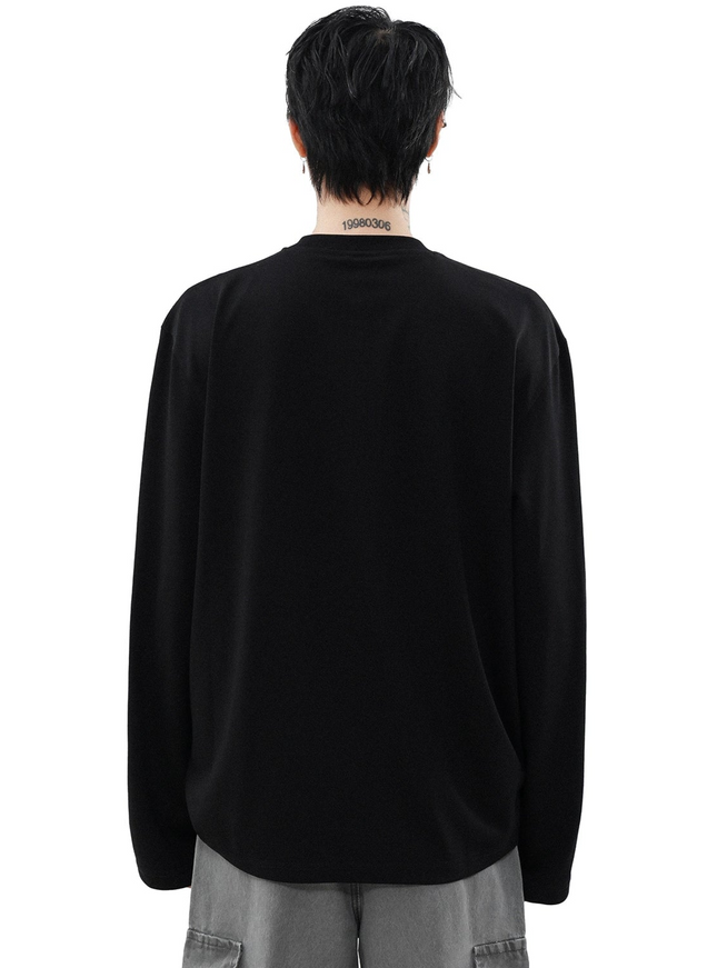 ハーフジップモノトーンロングスリーブ