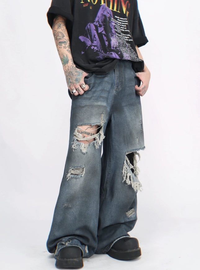 ダメージブルーデニム