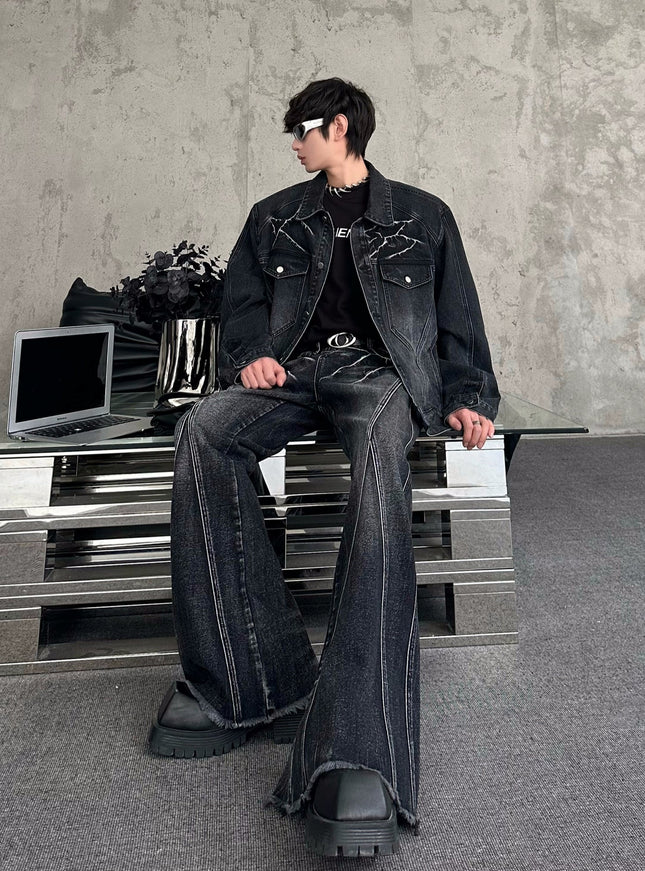 ユニークステッチ デニムパンツ