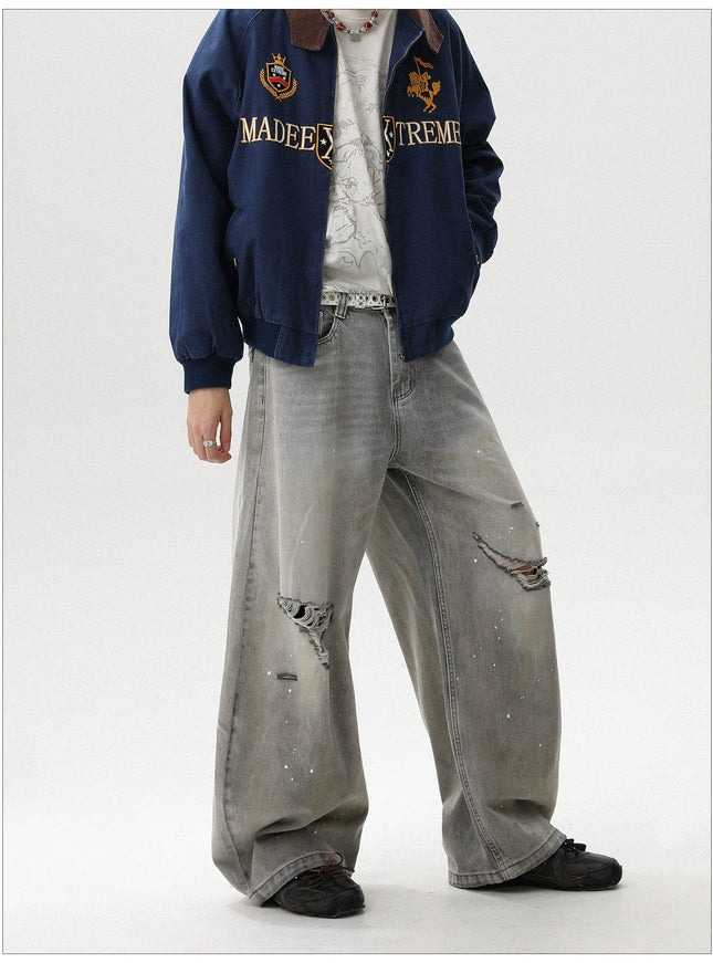 ルーズシルエットダメージデニム