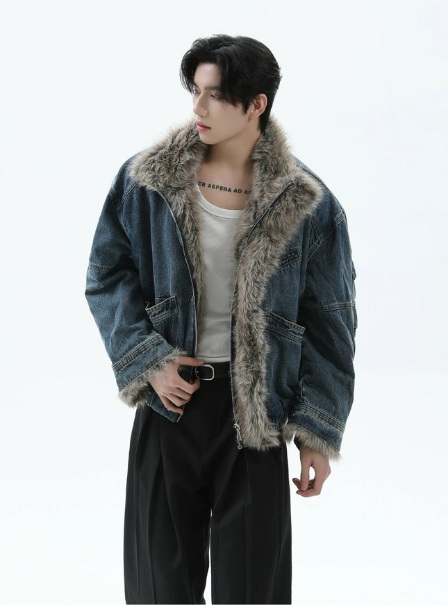 ファーデニムジャケット