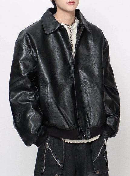 スムーステクスチャーレザージャケット