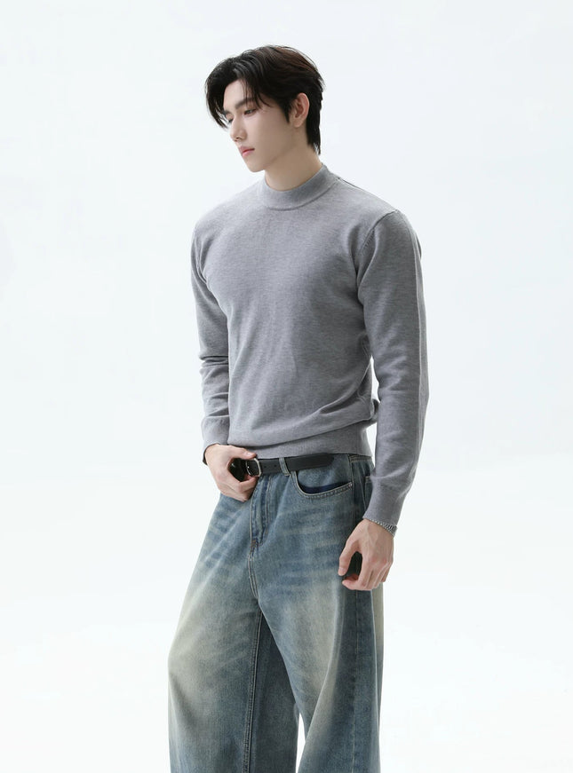 スリムタートルネックニット