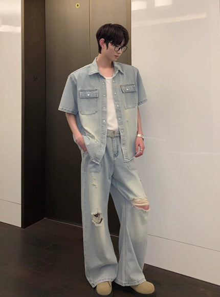 ライトブルーデニムパンツ