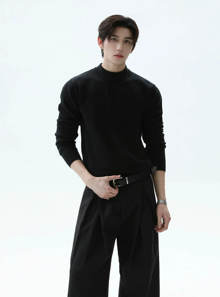 スリムタートルネックニット