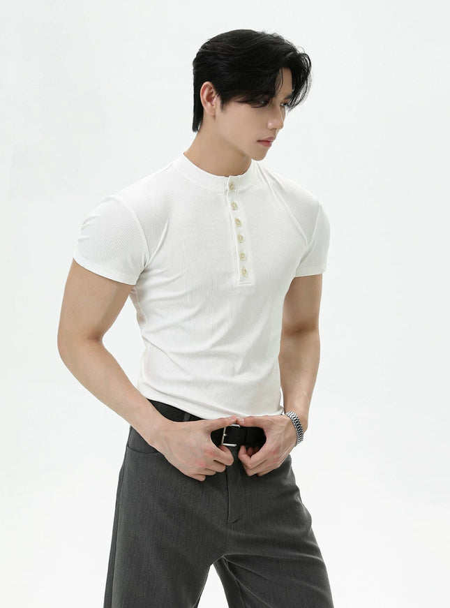 ヘンリースリムTシャツ