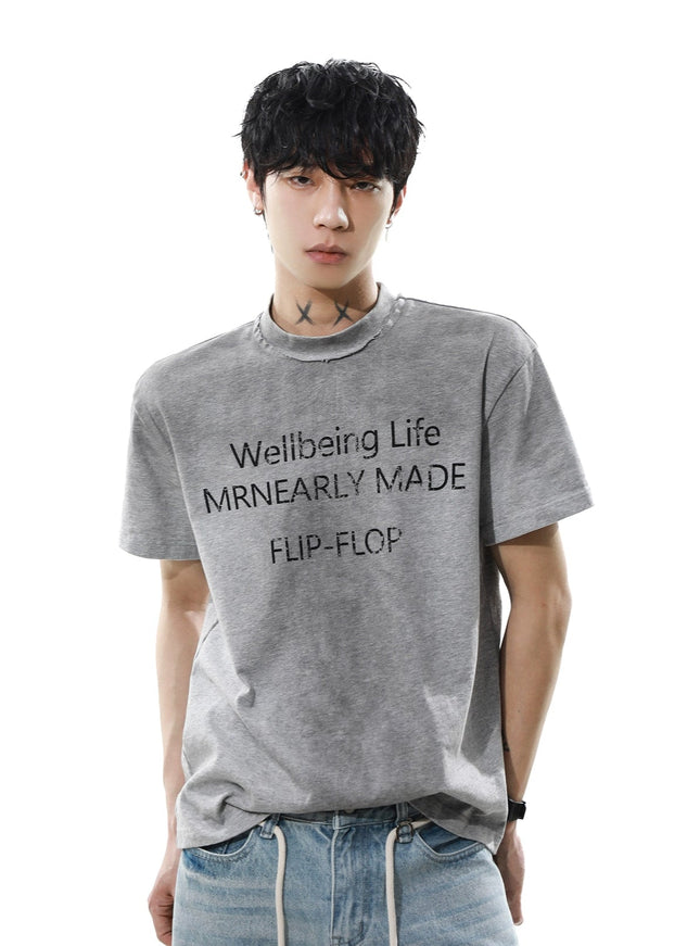 ウォッシュロゴTシャツ