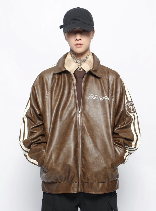 ライントラックレザージャケット