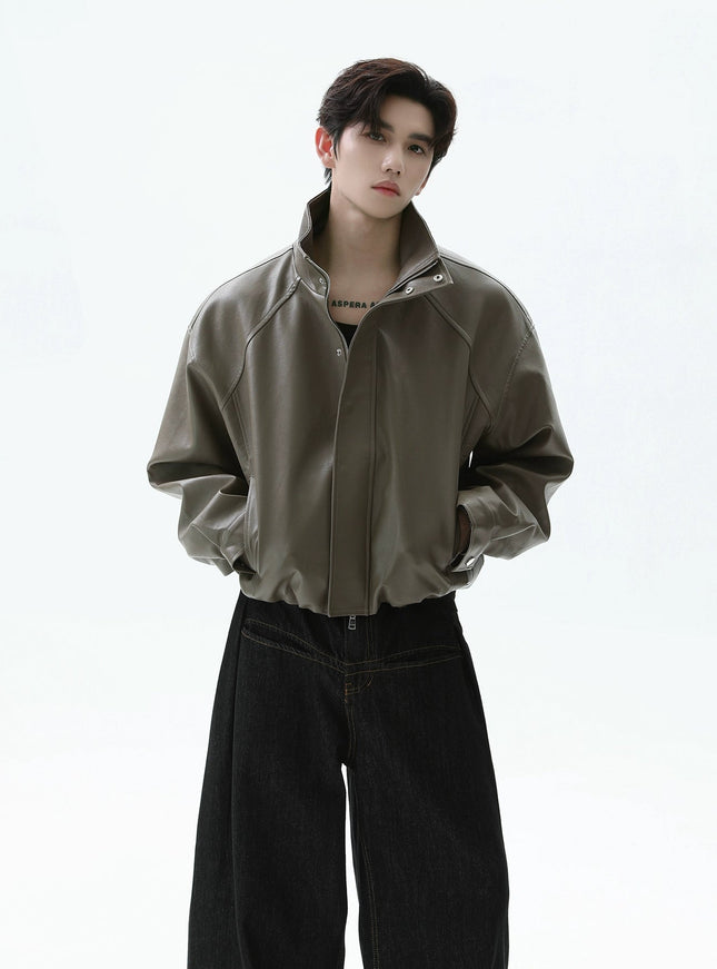 ショートシンプルレザージャケット