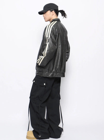 ライントラックレザージャケット
