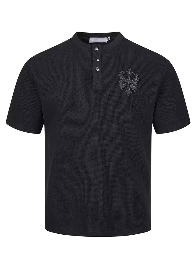ヘンリーワンポイントニットTシャツ