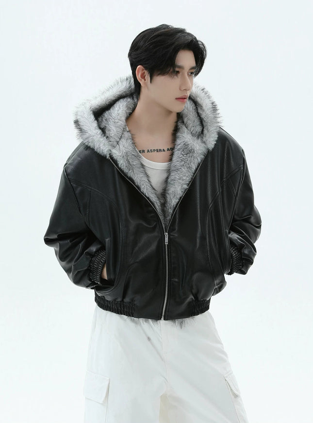 PUファーレザージャケット