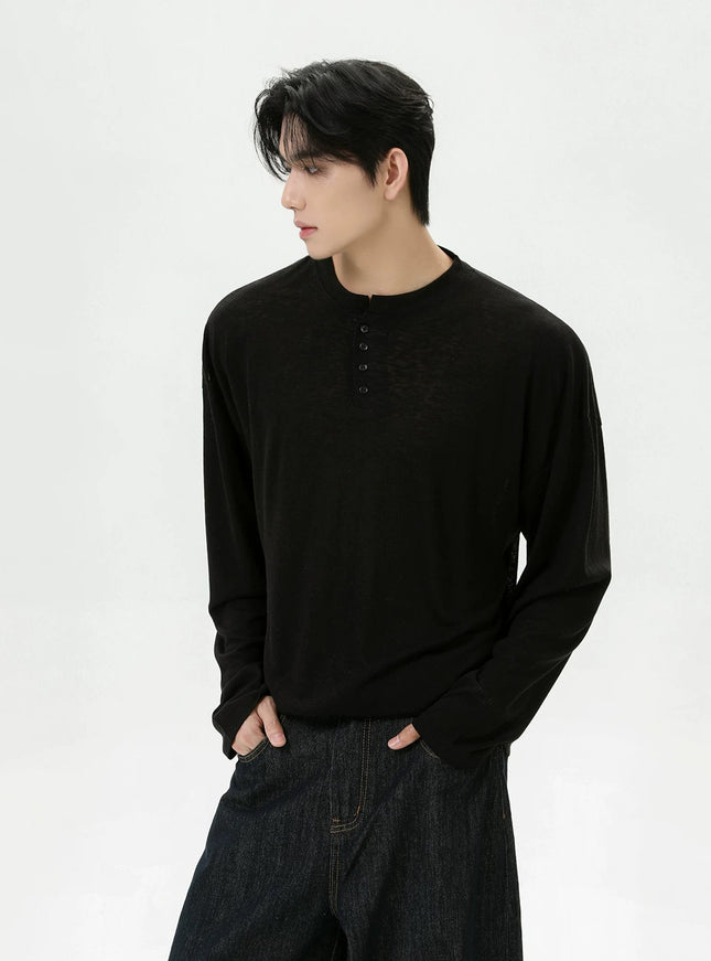 ヘンリークールロングスリーブTシャツ
