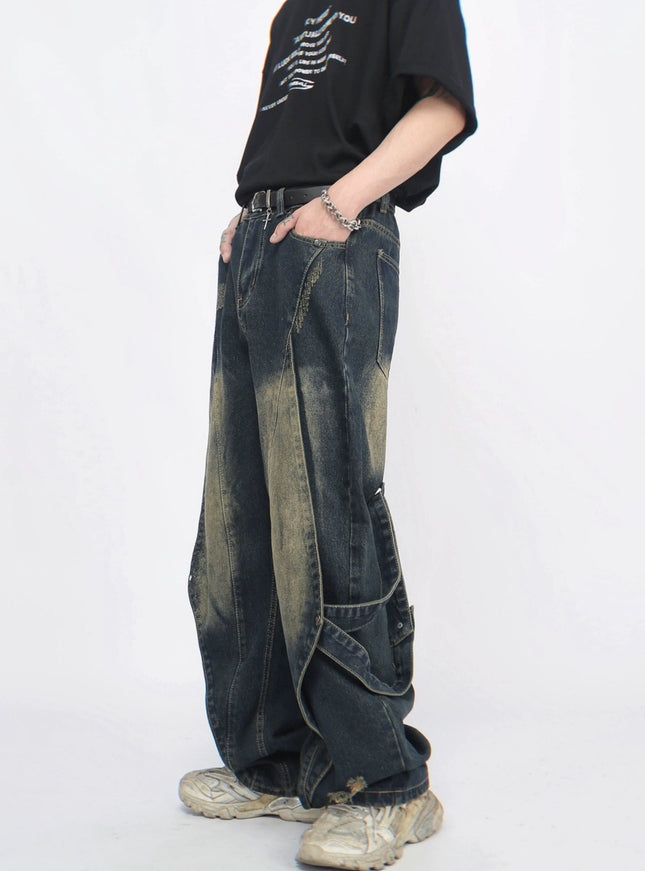 ストリートパッチワークデニム