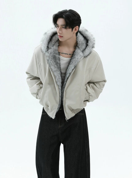 PUファーレザージャケット