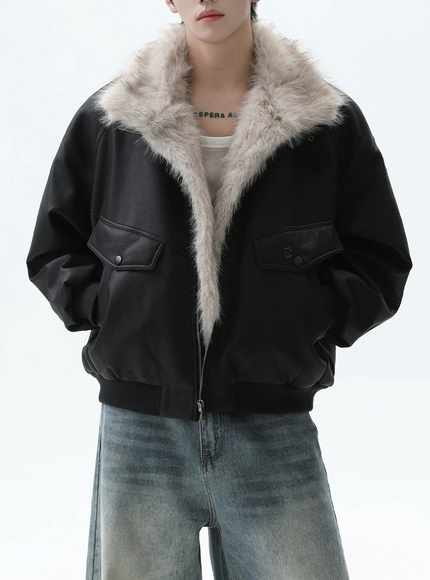 レザーファーカラージャケット