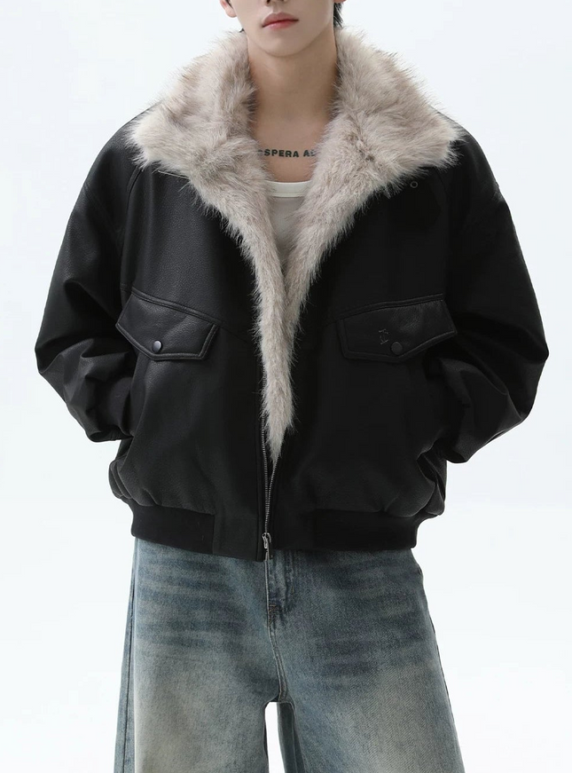 レザーファーカラージャケット