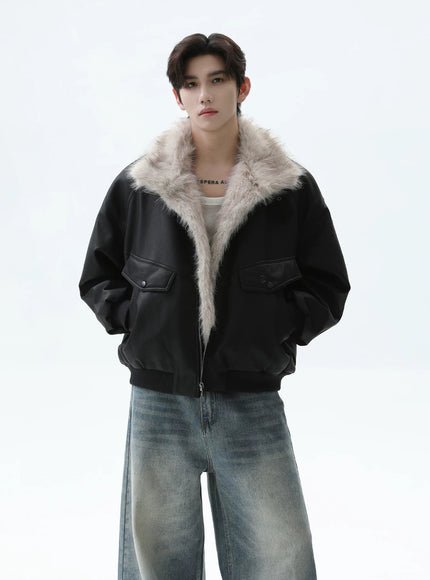 レザーファーカラージャケット