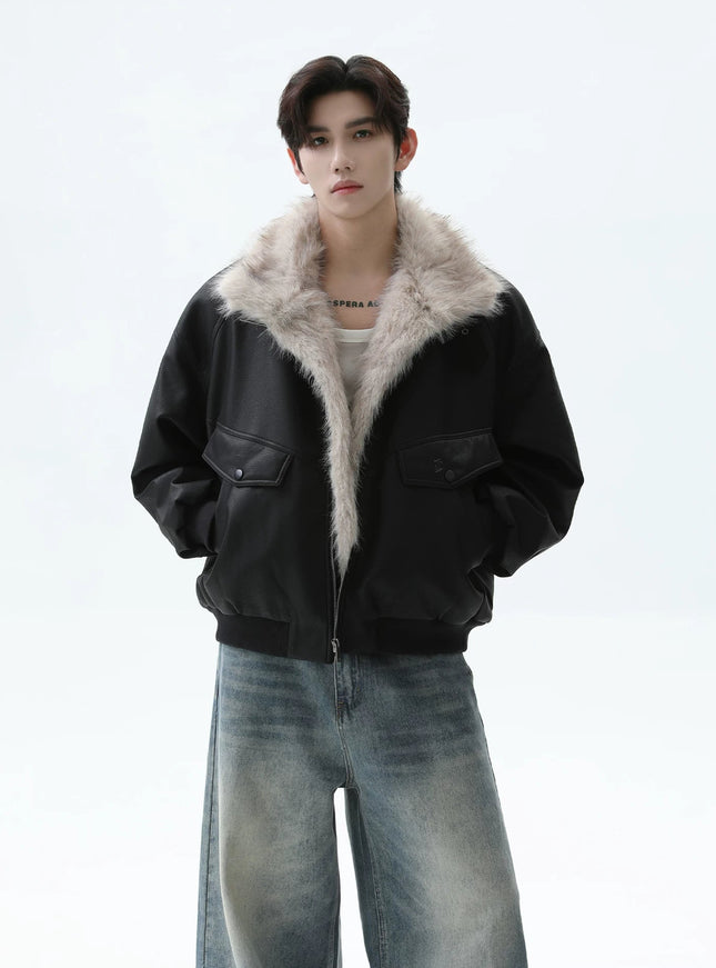 レザーファーカラージャケット