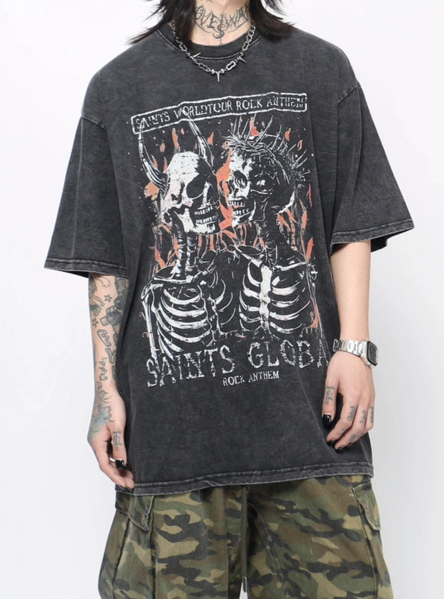 ウォッシュボーンTシャツ