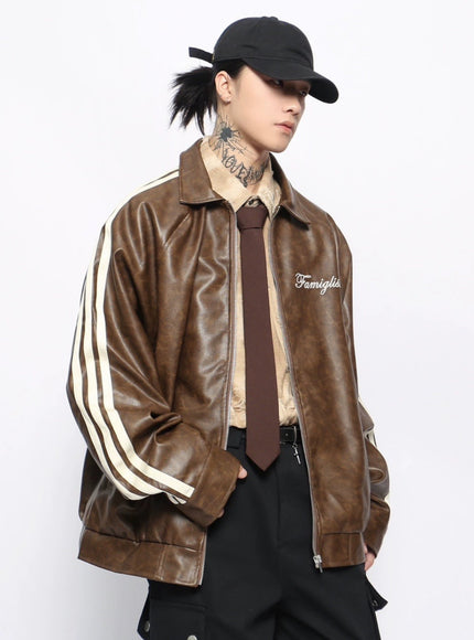 ライントラックレザージャケット