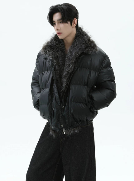 ブラックファーダウンジャケット