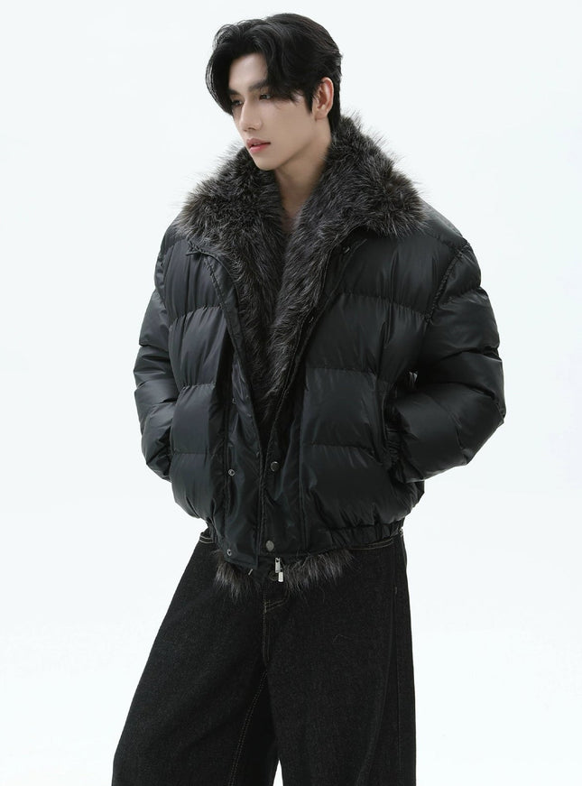 ブラックファーダウンジャケット