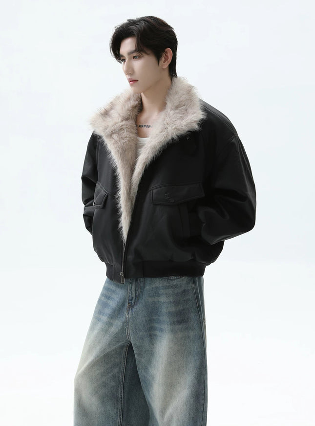 レザーファーカラージャケット