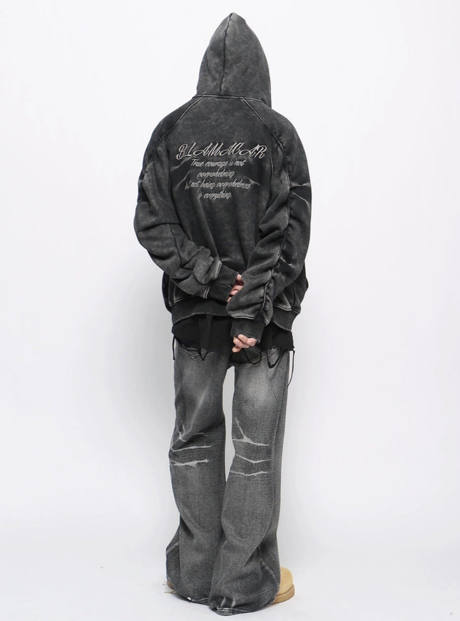 ウォッシュドヴィンテージジップフーディ