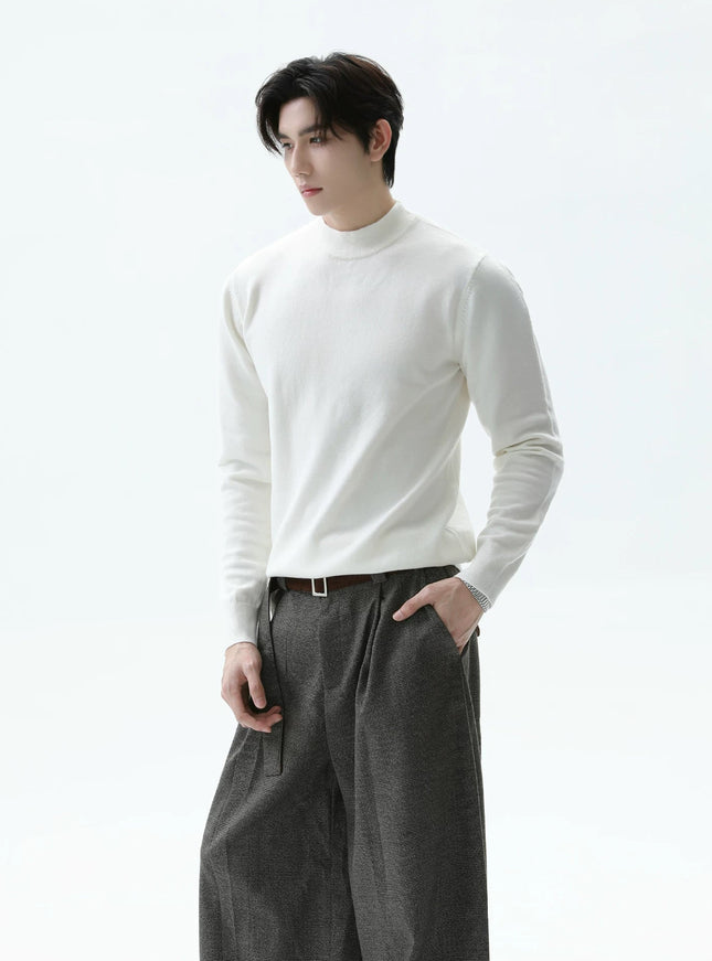 スリムタートルネックニット