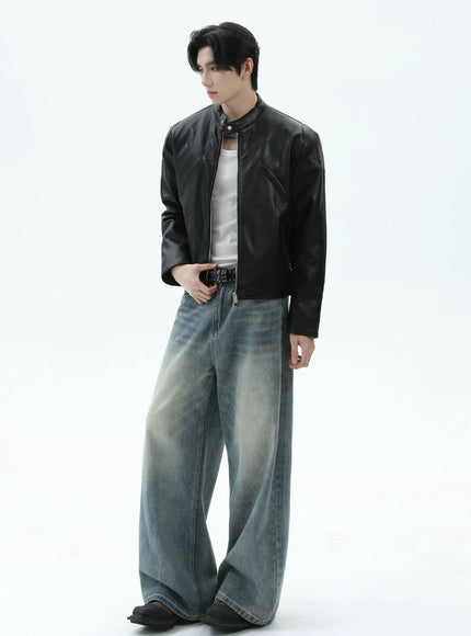 スタンドネックレザージャケット