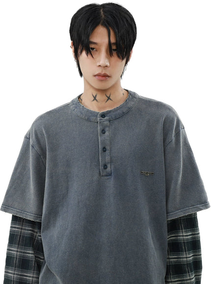 チェックレイヤードシャツ