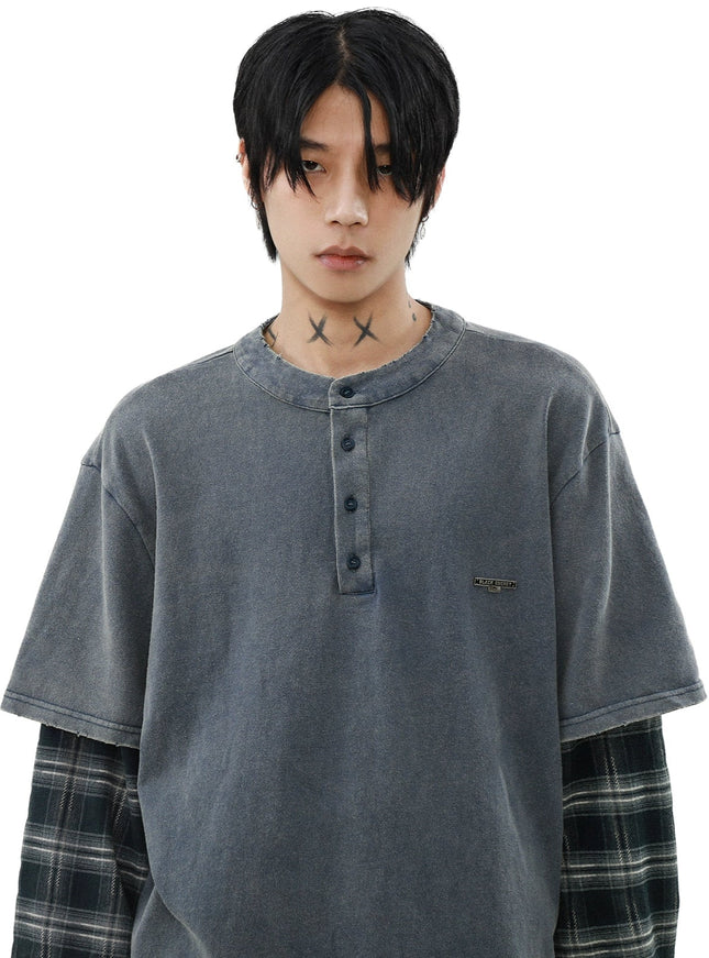 チェックレイヤードシャツ