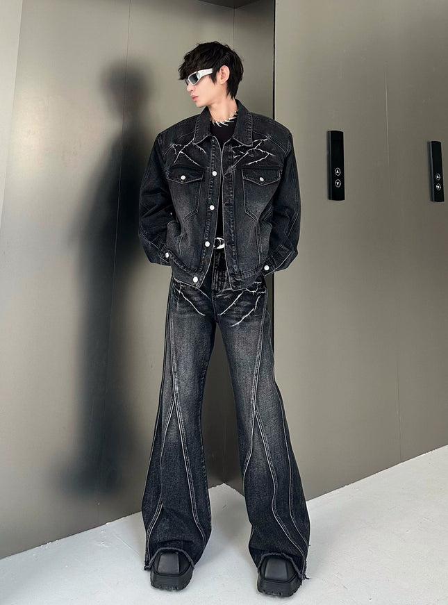 ユニークステッチ デニムパンツ