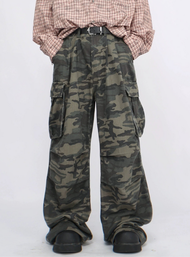 ストリートミリタリーワイドカーゴパンツ