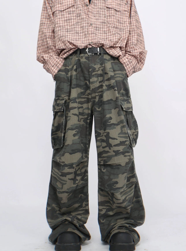 ストリートミリタリーワイドカーゴパンツ