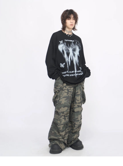 フレイムバタフライロングスリーブTシャツ