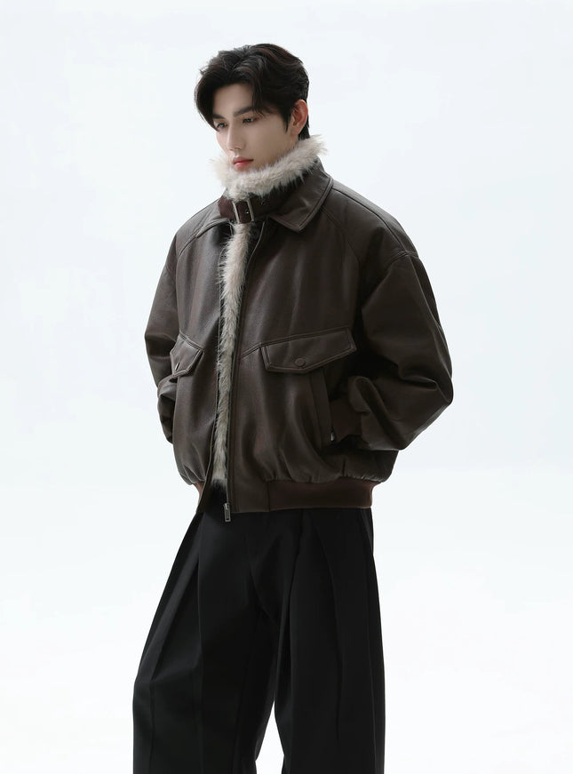 レザーファーカラージャケット