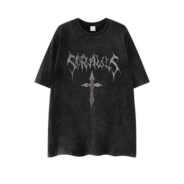 クロスダークプリントTシャツ