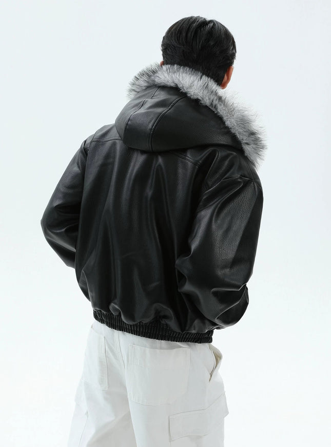 PUファーレザージャケット