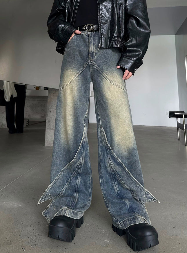 ユニークカッティングフレアデニム