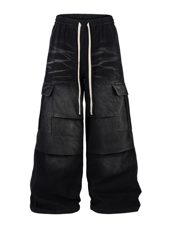 プリーツワイドデニム