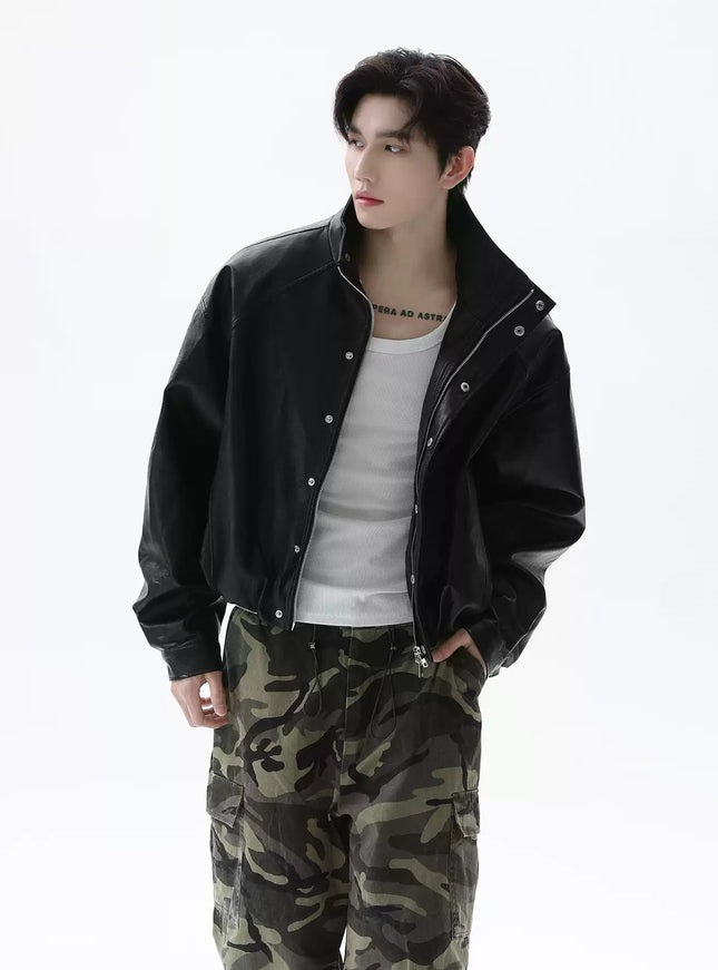 ショートシンプルレザージャケット