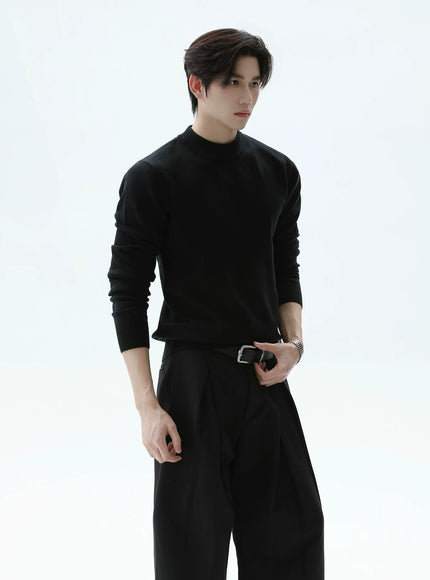 スリムタートルネックニット