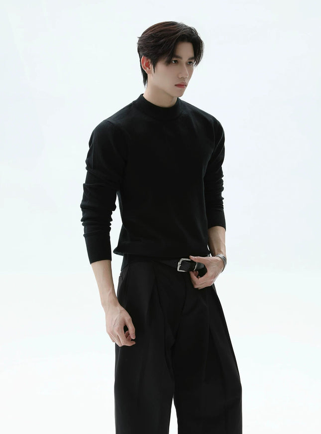 スリムタートルネックニット