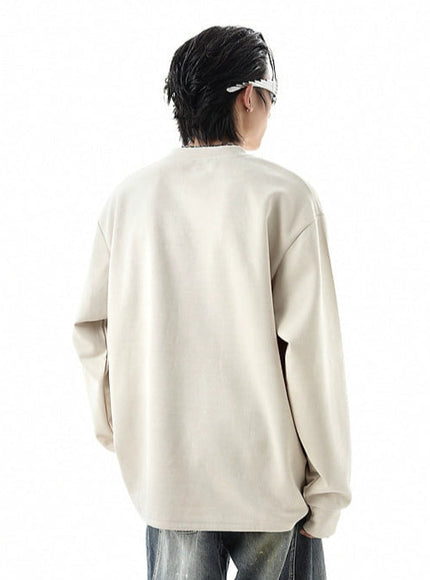 ラウンドネックスウェットロングTシャツ