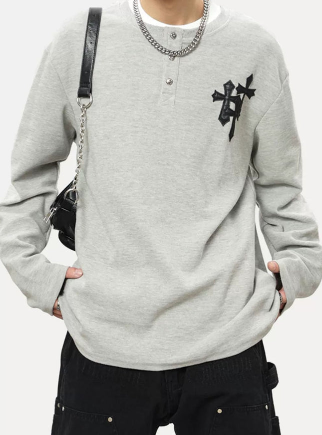 ヘンリークロスロングスリーブTシャツ