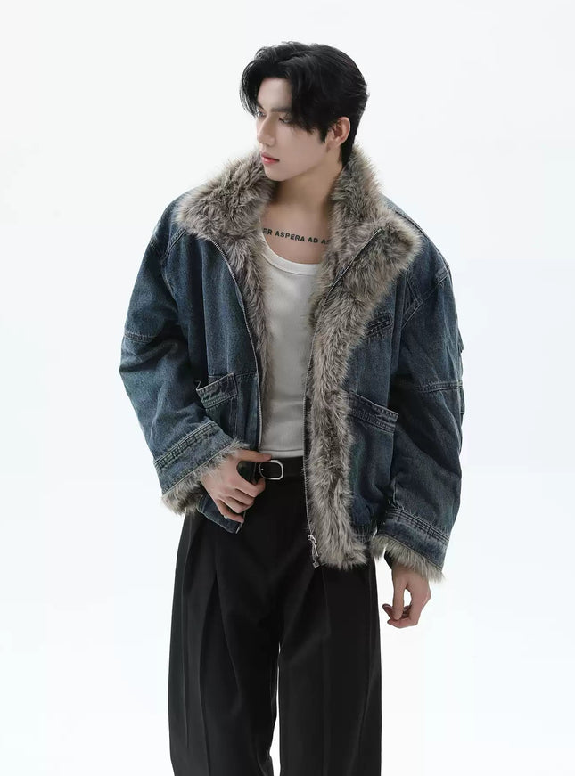 ファーデニムジャケット